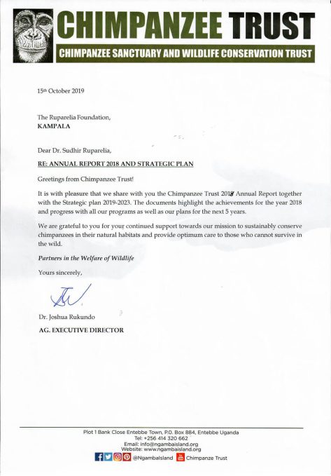 Annual Report, Chimpanzee Trust